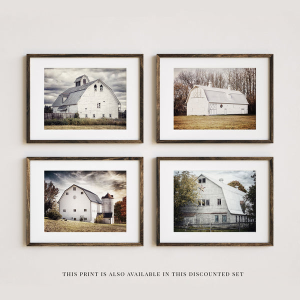 Lisa Russo Fine Art Farmhouse Decor Farmhouse Decor - Fall White Barn Landscape - Western Print